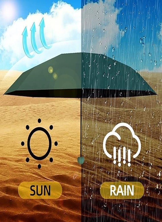 REXERA Mini Umbrella with Case for Men & Women (Manual Open) Compact Travelling Umbrella, Polyester & UV Protection Fabric for Summer/Anti-Slip Handle- Use in Rain & Summer- 6 Frame (Dark-Green) - Image 5